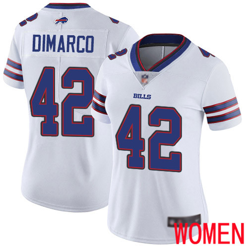 Women Buffalo Bills 42 Patrick DiMarco White Vapor Untouchable Limited Player NFL Jersey